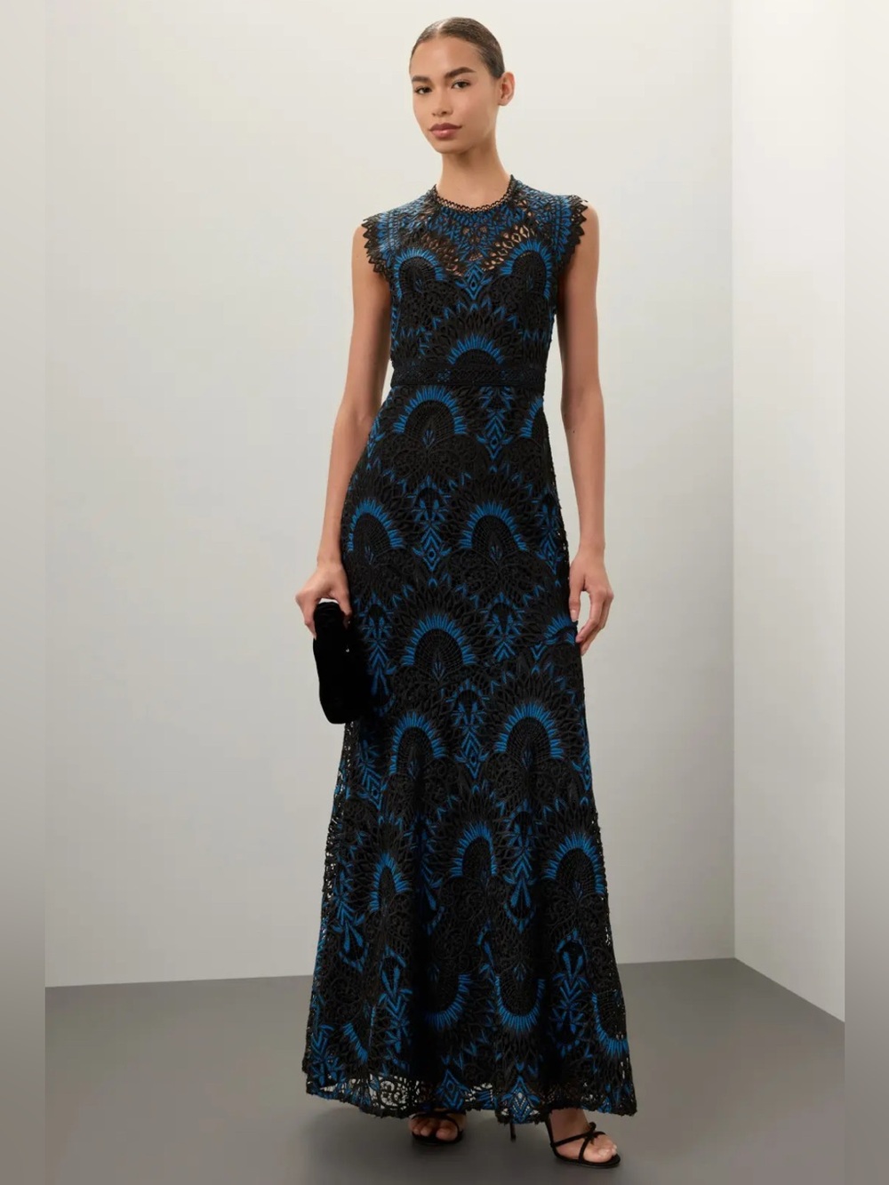 Shoshanna Raven Gown Midnight Blue Maxi Dress Size 12